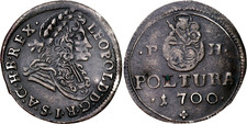 COIN Hungary 1 Poltura 1700 KM#1486 No mintmark Silver Leopold I XF+