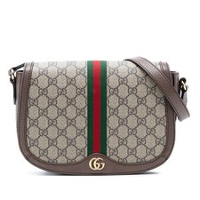 Authenticated Gucci Small GG Supreme Ophidia Crossbody Beige