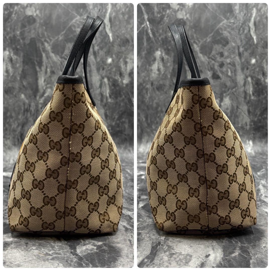 GUCCI GG Tote Bag Parrot Embossed Canvas Leather Unisex Large Beige VIN thumbnail 7