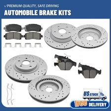12.44" Front & 11.22" Rear Disc Rotors Brake Pads For 2019-2022 Subaru Forester