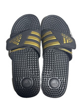 Adidas Adissage Men  s Slides Sandals   Black/Gold   Size 11 PRE OWNED