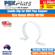 White Saddle Clip for DWV Pipe ? DN40 / DN50 / DN65 / DN80 / DN100 ? Pack of 10
