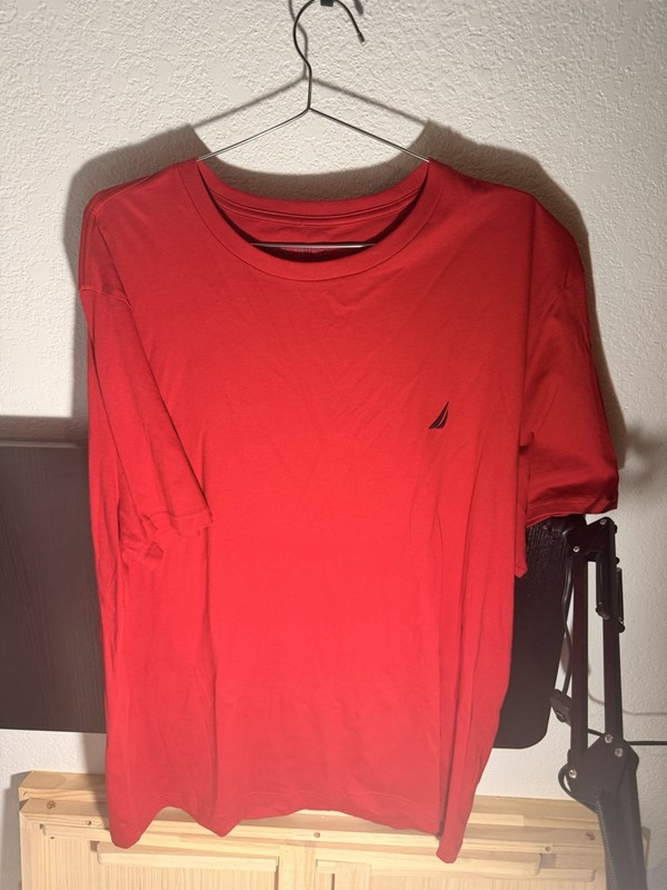 Nautica Men's Red T-Shirt XXL Short Sleeve Crew Neck Logo Casual FAST SHIPPING✅