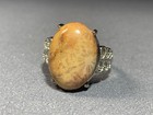 Natural Silicified Coral Fossil Flower Agate Ring/ Adjustable — photo 8