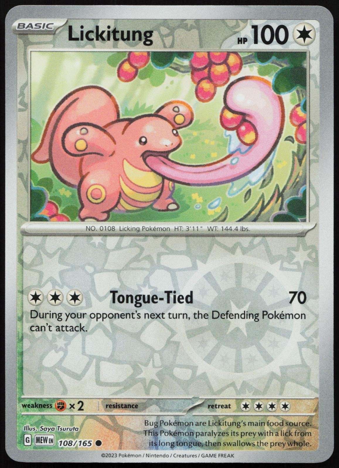 Lickitung 108/165 Common 151 Pokemon NM