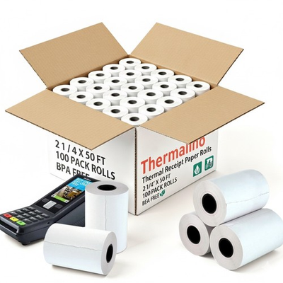 #ad #ad 100 pack 2 1 4 x 50#x27; thermal paper POS Credit Card machine Receipt Paper Roll $31.99