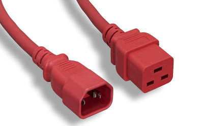 RiteAV Heavy-Duty Power Cord, C14/C19 14AWG SJT 15A/250V 6FT RED