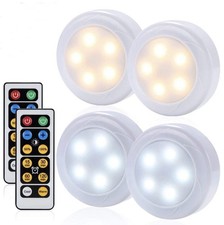 LED Wireless Puck Lights Closet Under Cabinet Lighting With Remote Control
