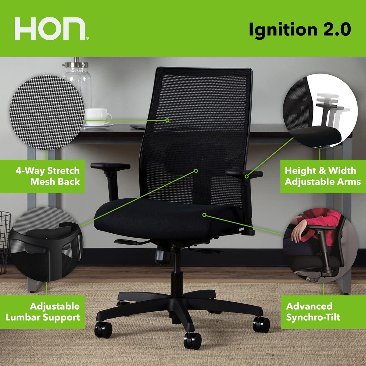 Task Chair Hon Ignition Amazon HON Ignition Ergonomic Office Chair - Main Image