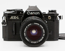 Exc 4 Canon AE-1 35mm SLR Film Camera Black New FD 28-55mm F3.5-4.5 Zoom Lens