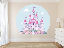 Princess Castle Wall Decal Kids Nursery Peel Stick Vinyl Room Decor M-104