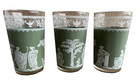 Wedgwood Green Jeanette Hellenic 3 3/4" 4 oz Glasses Set of 3