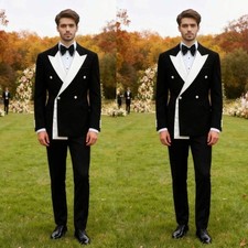Men's Suits Double Breasted Red Carpet Formal Business Evening Party 2 Pieces