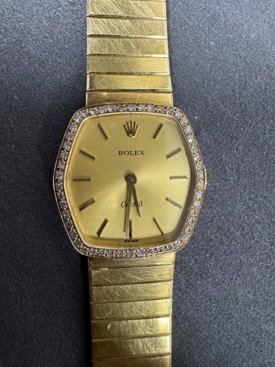 Rolex Orchid 18k Yellow Gold Diamond Bezel Vintage - Ref 2664 | eBay