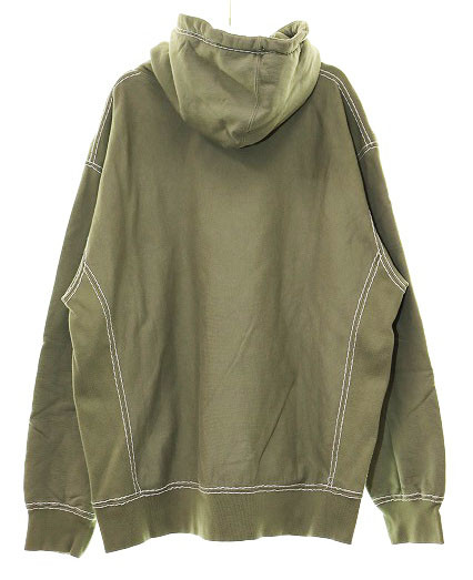 Supreme 20Aw Big Stitch Hooded Sweatshirt Light Olive Xl Size Arch 