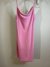 URBAN OUTFITTERS Petal Pink Silky Slip Dress S Cowl Neck Party Coquette