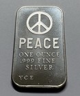 Rare Vintage 1970 YCE Yonkers Mint Peace Sign 1 oz 999 Silver Art Bar - YC1 NICE — photo 1