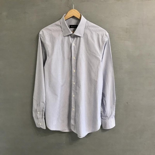 Men Massimo Dutti Shirt Blue Cotton 40 /L / 48 #1W1T