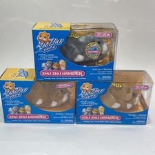 Lot Of 3 Zhu Zhu Pets Hamster 2x Tan/White "Mr. Squiggles" 1 Gray 2008 New
