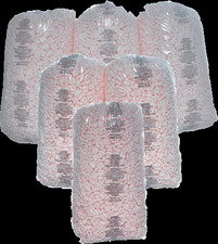 6 Bubblefast 21 cu. ft. Six 3.5 cu ft bags Pink Anti-Static Packing Peanuts