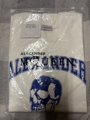 Alexander McQueen Skull Graphic White Jersey Crew Neck T-Shirt 18S