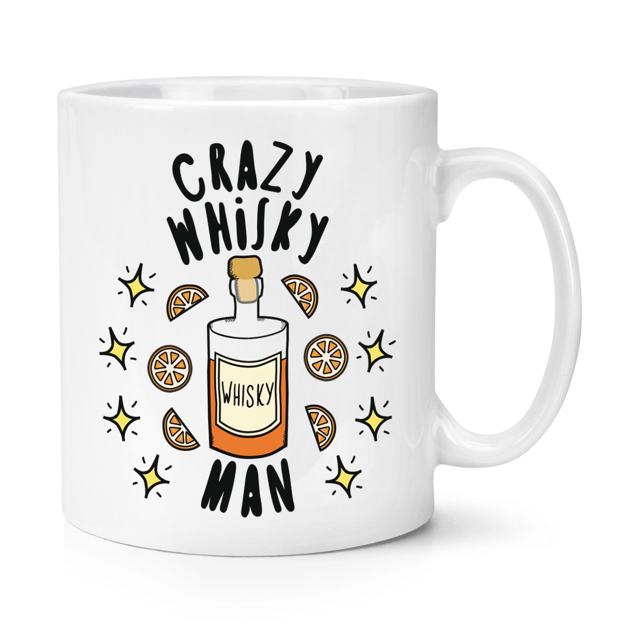 Crazy Whisky Man Stars 10oz Mug Cup Funny Joke Drunk Dad Fathers Day