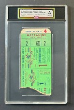 1957 World Series Game 1 Ticket Sub iCert MLB Baseball Aaron Yankees Braves