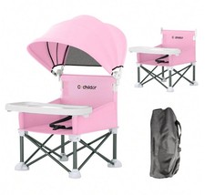 Portable Toddler Booster Seat Harness Tray Canopy Folding Travel Chair Bag Set