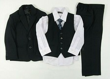 5 Five Piece Suits Set Page Boy Wedding Black Grey Suit Navy 1-14 Boys Childrens