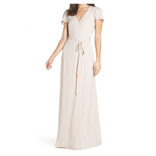 Show Me Your Mumu Noelle Wrap maxi Dress Sz S bridesmaid wedding prom beige