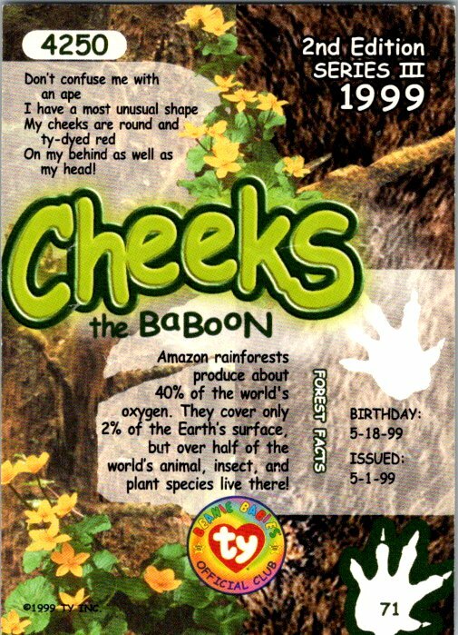 1999 Ty Beanie Babies 2nd Edition Series III - Pick Choose Your Cards - Picture 13 of 51