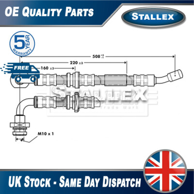 Fits Suzuki Jimny 1998- 1.3 1.5 DDiS Brake Hose Front Left Stallex 5155081A00