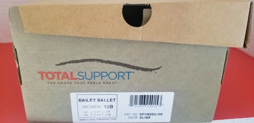 Ballet Spenco Silver Flats nuevo en caja talla 10M Baily - Imagen 7 de 7