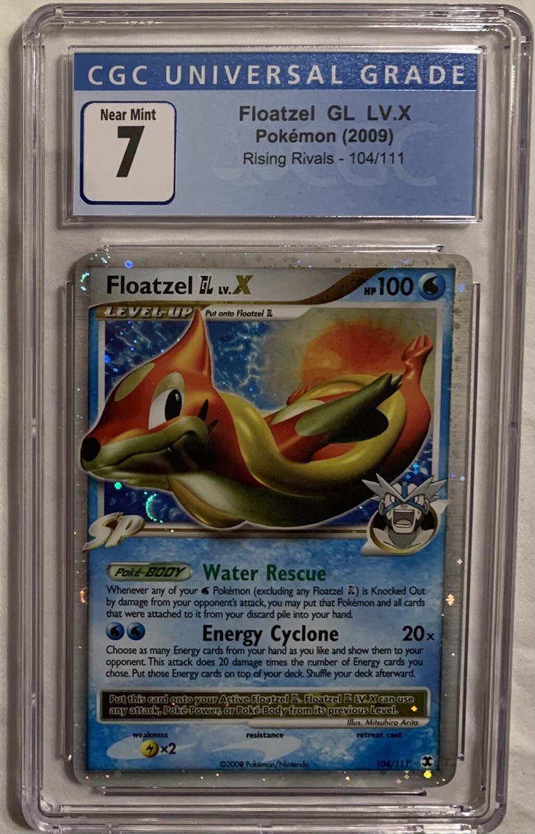CGC 7 Floatzel LV.X 104/111 Rising Rivals Holographic Pokemon Card