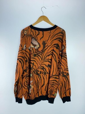 WACKO MARIA KNIT SWEATER (THIN L COTTON Orange ALL-PATTERN) Used 