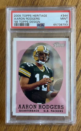 2005 Topps Heritage #344 Aaron Rodgers Green Bay Packers | PSA 9! MINT~INVEST~