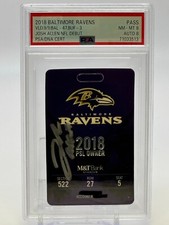 2018 Lamar Jackson Josh Allen Debut PASS TICKET Baltimore Ravens Bills PSA AUTO