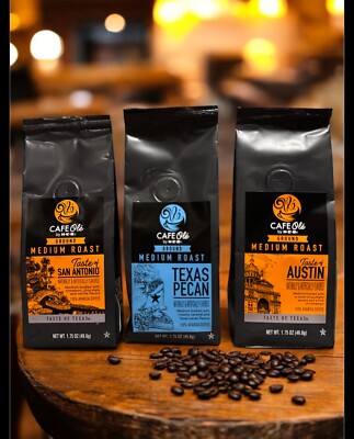 CAFE OLE by HEB Taste of Texas Ground Coffee Sampler- 1.75oz (3 PACKS)
