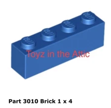 Lego 2x 3010 Lego Blue Brick 1 x 4 10497