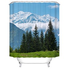 Forest Snow Mountain Shower Curtain for Bathroom Nature Decoration Landscape new