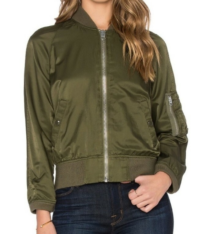 NLST S/S16 SHRUKEN FLIGHT JACKET IN OLIVE DRAB WOMENS SIZE SMALL
