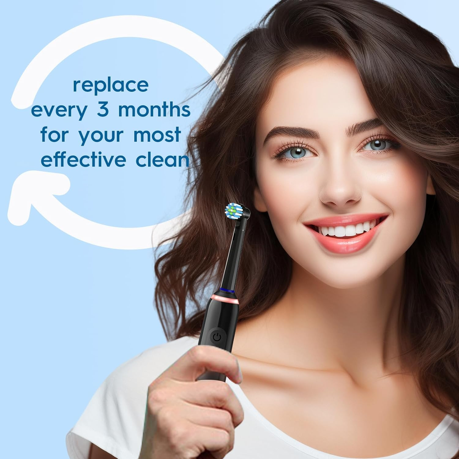 8 Pcs Toothbrush Heads for Braun Oral B Pro & Genius X, Sensitive Brush Refills