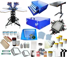 4 Color Full Set Silk Screen Printing Kit Press Printer & Flash Dryer Included