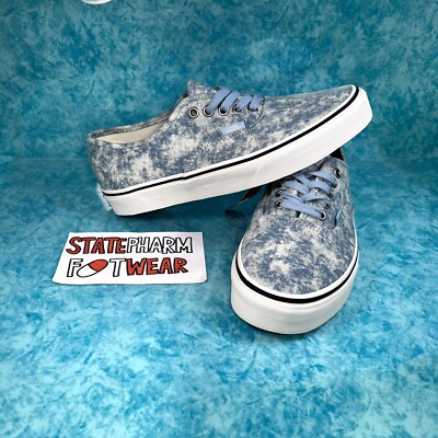 Vans Authentic Denim Destroy Women's Retro Blue Low Top Skate Sneakers 