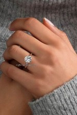 2 Ct Round Cut White Lab Created Diamond Solitaire Engagement 14K Gold FN Ring