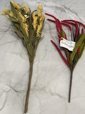 2 Fall Faux Artificial Flowers for Crafts Decor Mini flowers with Grass