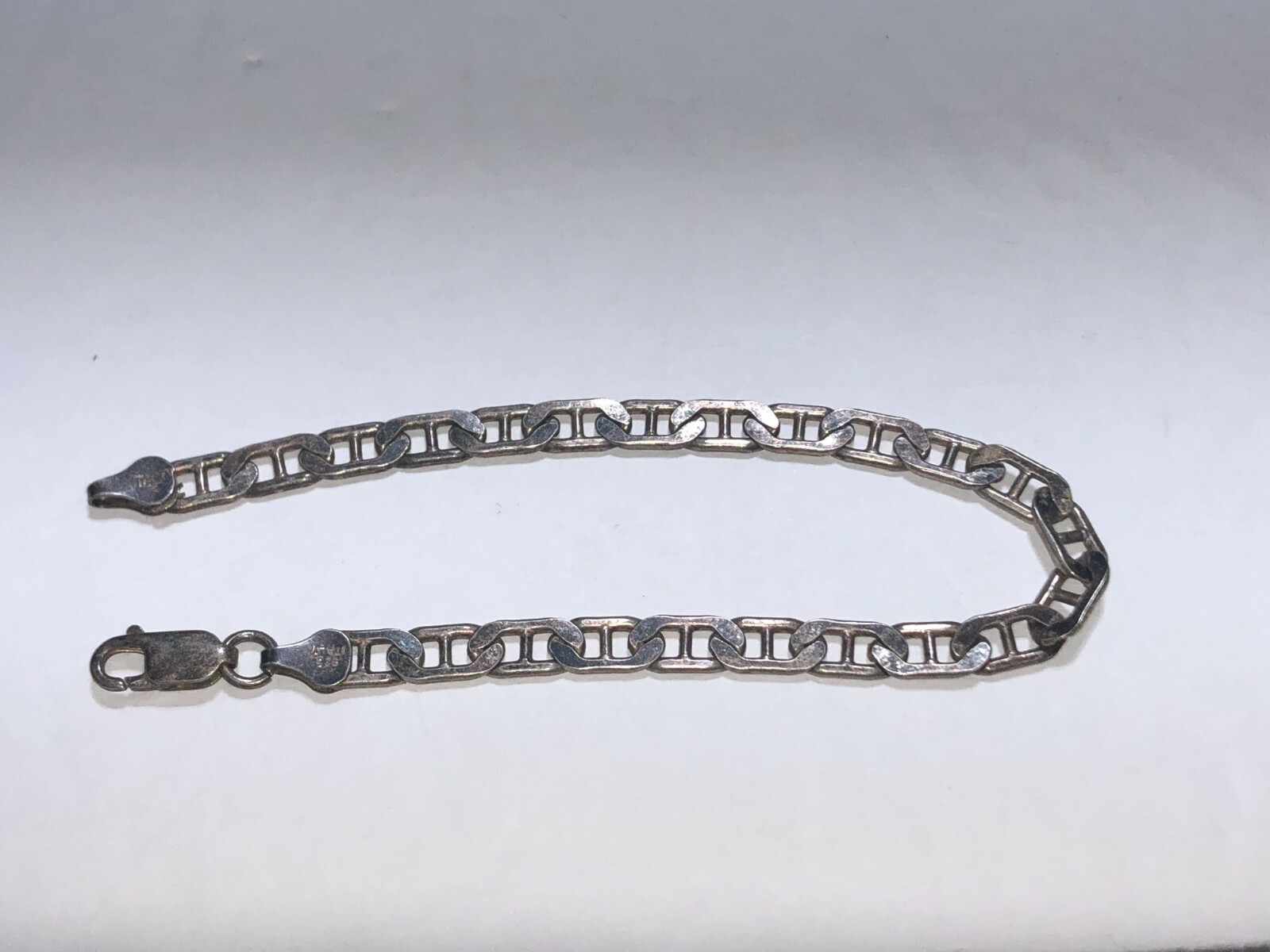 Old School Thin Chain Link Bracelet Sterling Silv… - image 6