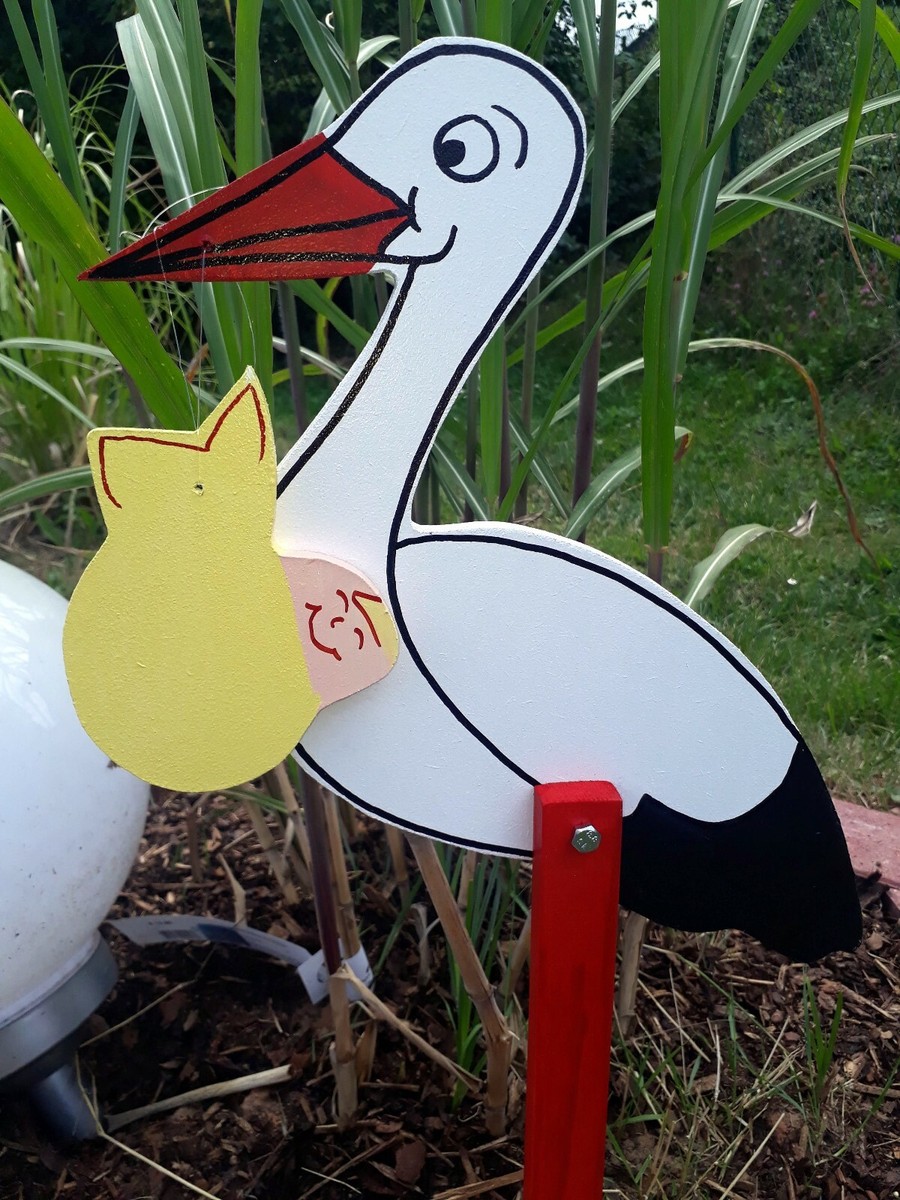 Herzding Klapperstorch, Geburtsschild, Storch - Türschild Zur Geburt