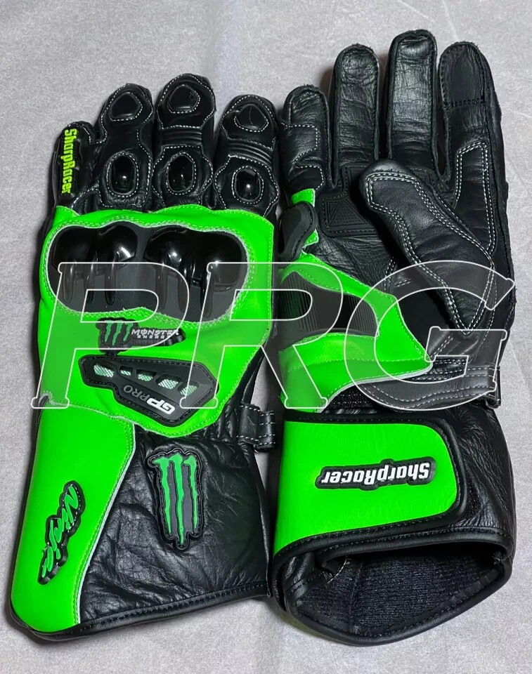 Ninja Motorcycle Racing Gloves Leather Energy Race Monster Guantes-image
