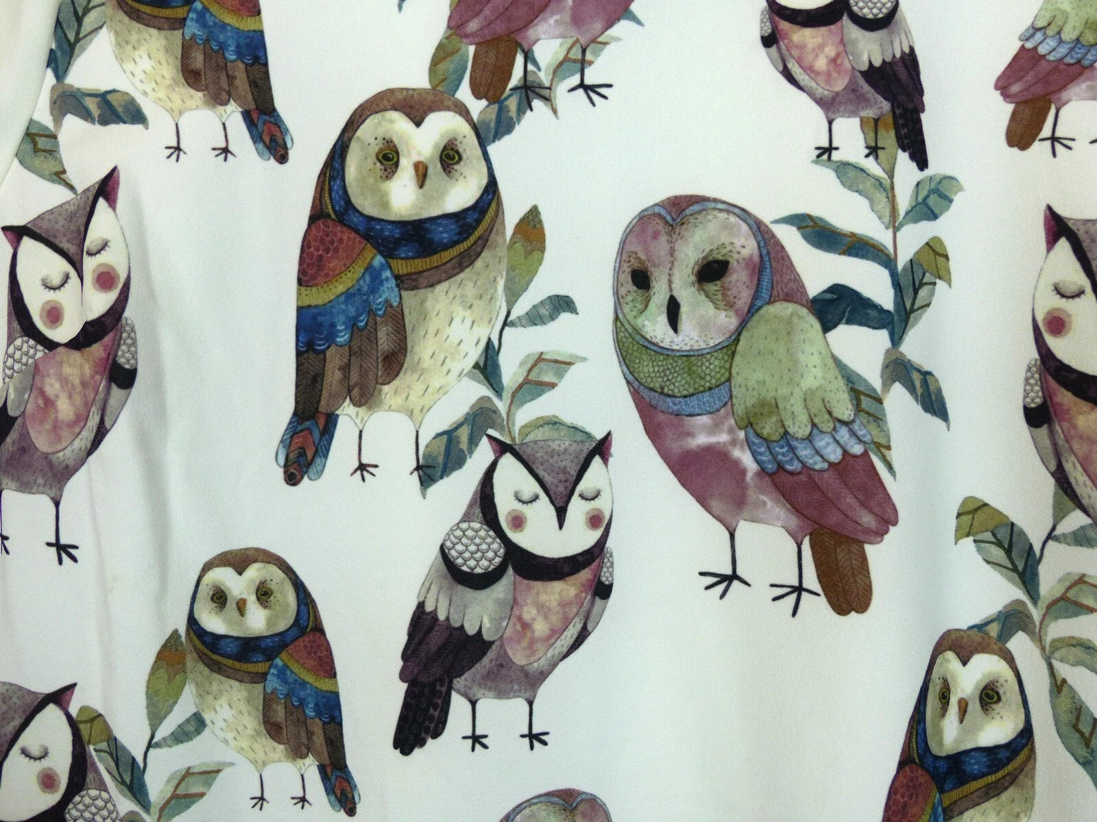 OFF WHITE Abito The Moon Owl stampa all over donna L bianco sporco maniche corte mod kidcore